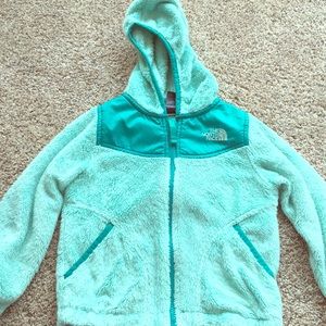 North Face Girls hooded fleece XXS (5) mint green